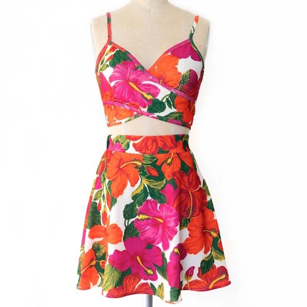 Show Me Your Mumu Bahama Mama Tropical Mini Skirt Set size XS